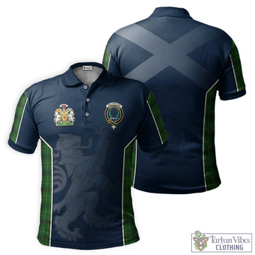 MacArthur Highland Tartan Men's Polo Shirt with Family Crest and Lion Rampant Vibes Sport Style