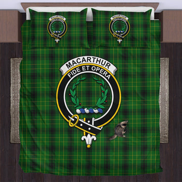 MacArthur Highland Tartan Bedding Set with Family Crest