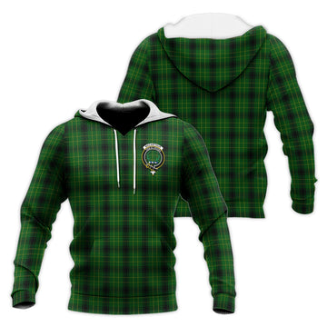 MacArthur Highland Tartan Knitted Hoodie with Family Crest