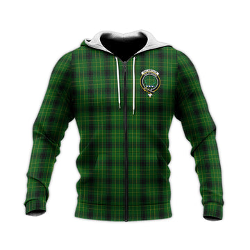 MacArthur Highland Tartan Knitted Hoodie with Family Crest