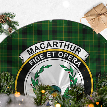 MacArthur Highland Tartan Christmas Tree Skirt with Family Crest