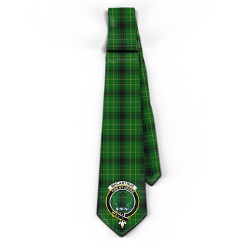 MacArthur Highland Tartan Classic Necktie with Family Crest
