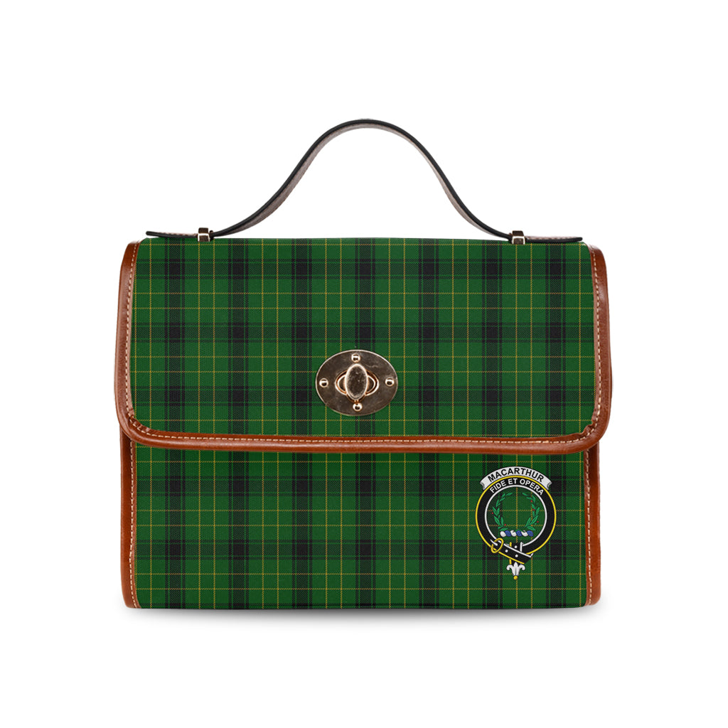 macarthur-highland-tartan-leather-strap-waterproof-canvas-bag-with-family-crest