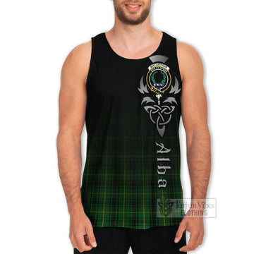 Tartan Vibes Clothing MacArthur (McArthur) Tartan Men's Tank Top Featuring Alba Gu Brath Family Crest Celtic Inspired