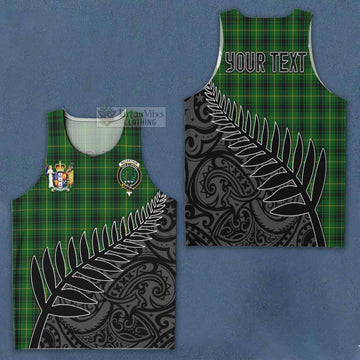 Tartan Vibes Clothing MacArthur (McArthur) Crest Tartan Men's Tank Top with New Zealand Silver Fern Half Style