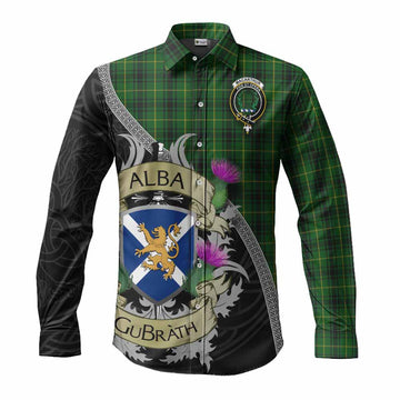 MacArthur (McArthur) Tartan Family Crest Long Sleeve Button Shirt Lion Rampant Royal Thistle Shield Celtic Inspired