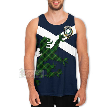 Tartan Vibes Clothing MacArthur (McArthur) Tartan Lion Rampant Men's Tank Top – Proudly Display Your Heritage with Alba Gu Brath and Clan Name