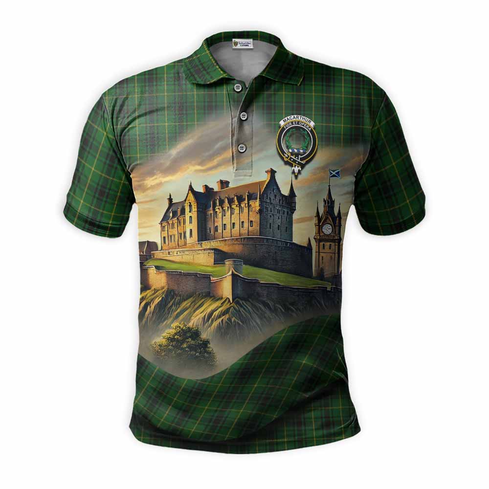 Tartan Vibes Clothing MacArthur (McArthur) Tartan Family Crest Polo Shirt with Scottish Ancient Castle Stype