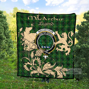 Tartan Vibes Clothing MacArthur (McArthur) Tartan Quilt with Family Crest and Scottish Symbol Style