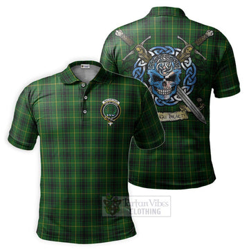 MacArthur (McArthur) Tartan Polo Shirt with Family Crest Celtic Skull Style