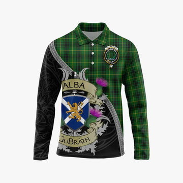 MacArthur (McArthur) Tartan Family Crest Long Sleeve Polo Shirt Lion Rampant Royal Thistle Shield Celtic Inspired