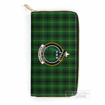 MacArthur (McArthur) Tartan Women's Leather Wallet with Family Crest