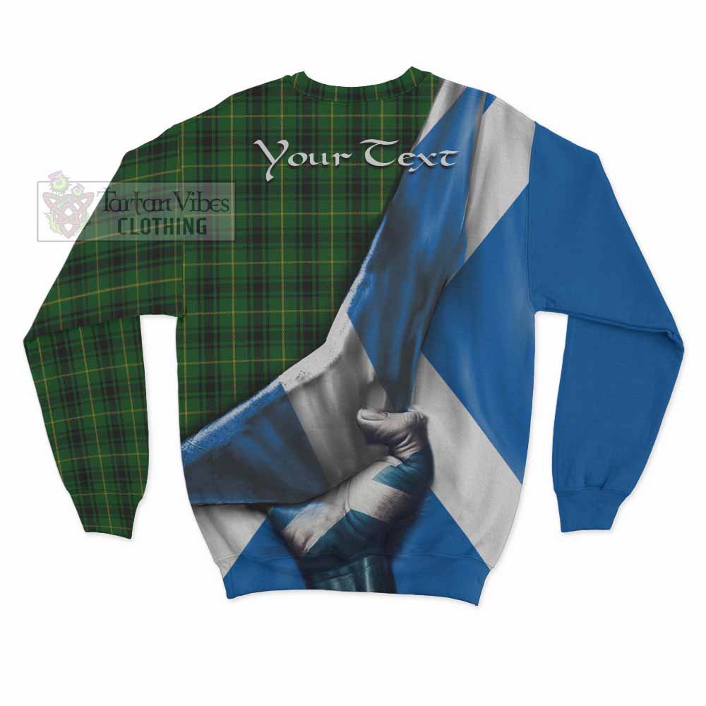 Tartan Vibes Clothing MacArthur (McArthur) Tartan Sweatshirt with Family Crest Scotland Patriotic Style