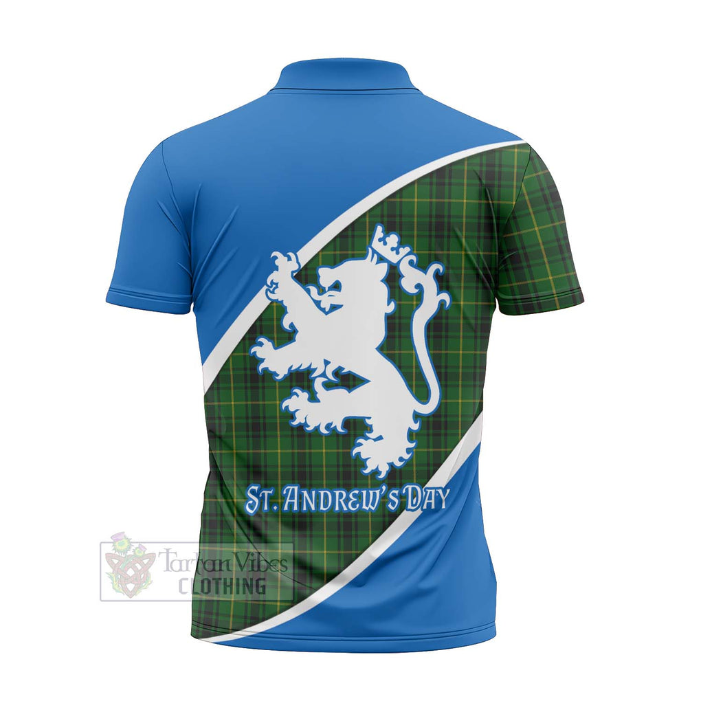 Tartan Vibes Clothing MacArthur (McArthur) Family Crest Tartan Zipper Polo Shirt Celebrate Saint Andrew's Day in Style