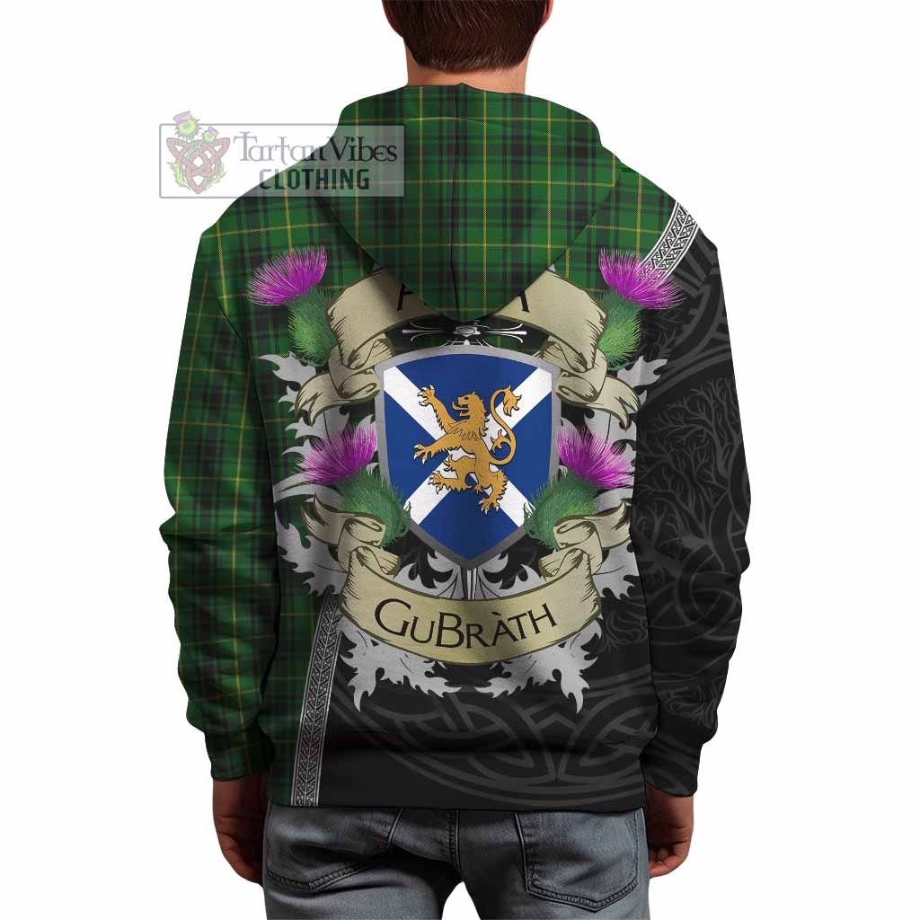 Tartan Vibes Clothing MacArthur (McArthur) Tartan Family Crest Hoodie Lion Rampant Royal Thistle Shield Celtic Inspired