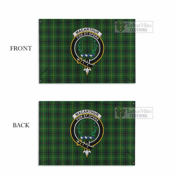 Tartan Vibes Clothing MacArthur (McArthur) Tartan House Flag with Family Crest