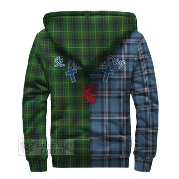 MacArthur (McArthur) Tartan Sherpa Hoodie Happy St. Andrew's Day Half Tartan Style