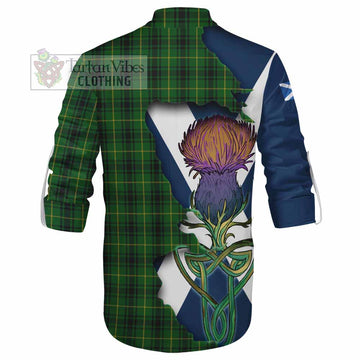 Tartan Vibes Clothing MacArthur (McArthur) Tartan Family Crest Ghillie Kilt Shirt Scottish Thistle Celtic Inspired