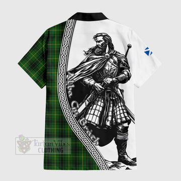MacArthur (McArthur) Tartan Clan Crest Hawaiian Shirt with Highlander Warrior Celtic Style