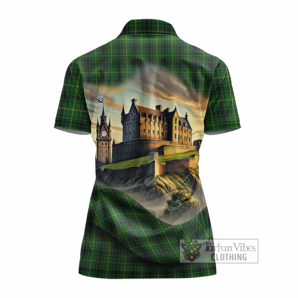 Tartan Vibes Clothing MacArthur (McArthur) Tartan Family Crest Women's Polo Shirt with Scottish Ancient Castle Stype
