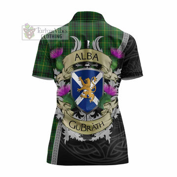 MacArthur (McArthur) Tartan Family Crest Women's Polo Shirt Lion Rampant Royal Thistle Shield Celtic Inspired