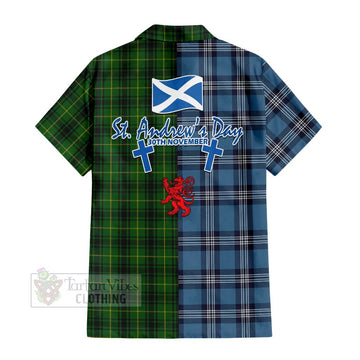 MacArthur (McArthur) Tartan Hawaiian Shirt Happy St. Andrew's Day Half Tartan Style