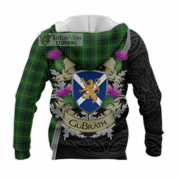 Tartan Vibes Clothing MacArthur (McArthur) Tartan Family Crest Knitted Hoodie Lion Rampant Royal Thistle Shield Celtic Inspired