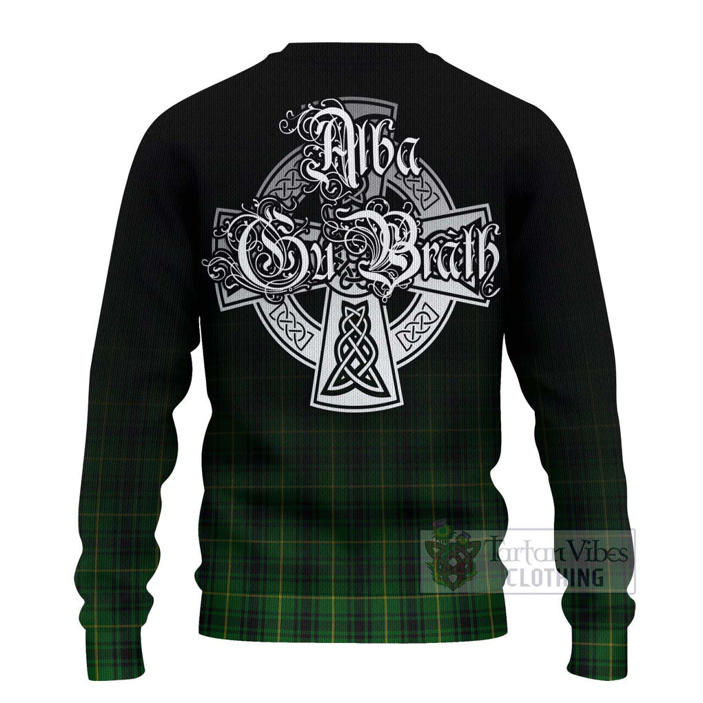 Tartan Vibes Clothing MacArthur (McArthur) Tartan Knitted Sweater Featuring Alba Gu Brath Family Crest Celtic Inspired