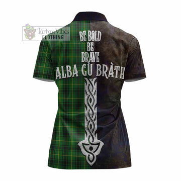 MacArthur (McArthur) Tartan Family Crest Women's Polo Shirt Alba Gu Brath Be Brave Lion Ancient Style