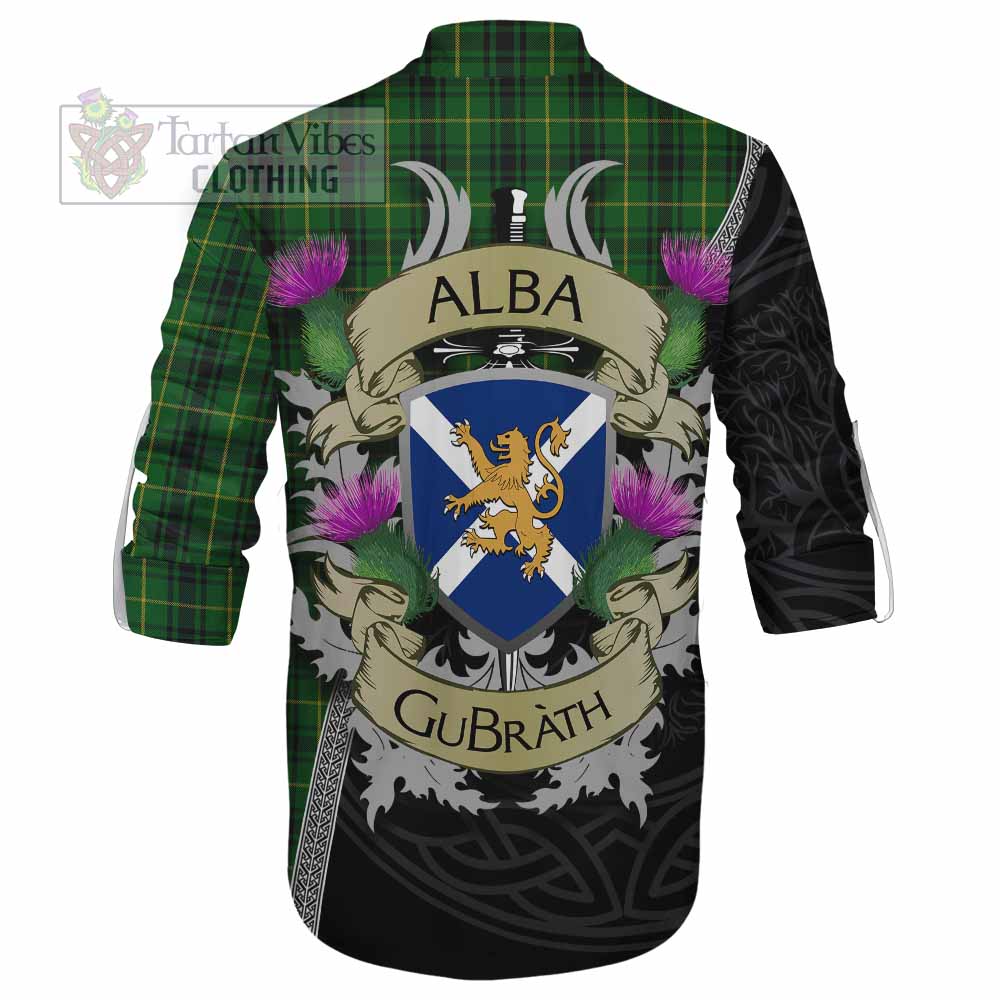 Tartan Vibes Clothing MacArthur (McArthur) Tartan Family Crest Ghillie Kilt Shirt Lion Rampant Royal Thistle Shield Celtic Inspired