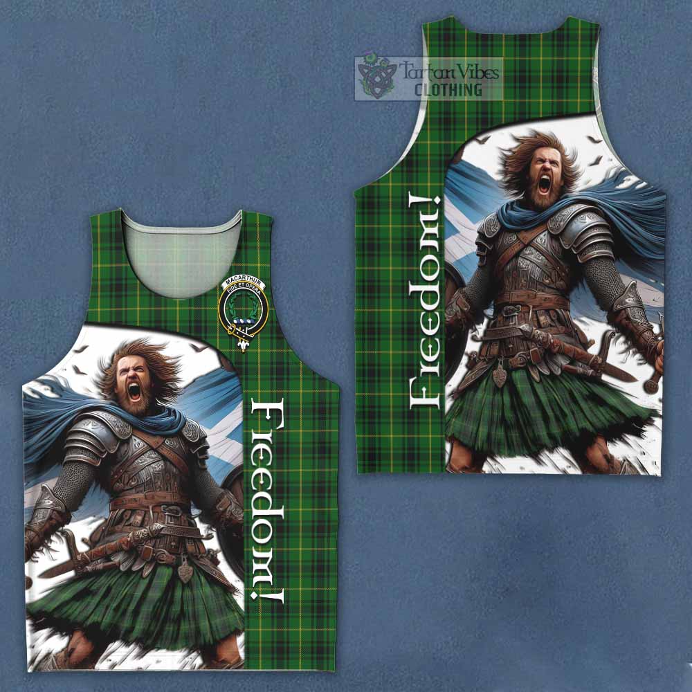 Tartan Vibes Clothing MacArthur (McArthur) Crest Tartan Men's Tank Top Inspired by the Freedom of Scottish Warrior