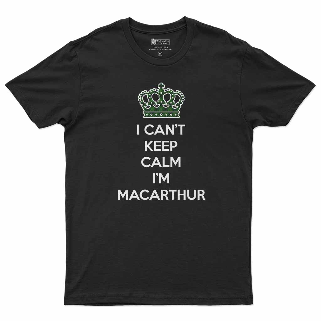 MacArthur (McArthur) Can't Keep Calm Men's T-Shirt Black - Tartan Vibes Clothing