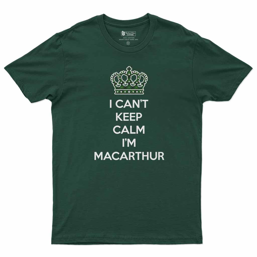 MacArthur (McArthur) Can't Keep Calm Men's T-Shirt Forest Green - Tartan Vibes Clothing