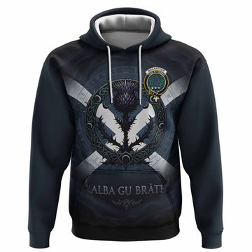 MacArthur (McArthur) Clan Crest Hoodie with Celtic Knot Thistle and Saltire