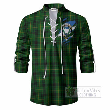 MacArthur (McArthur) Clan Crest In Me Tartan Ghillie Shirt Scotland Flag Style
