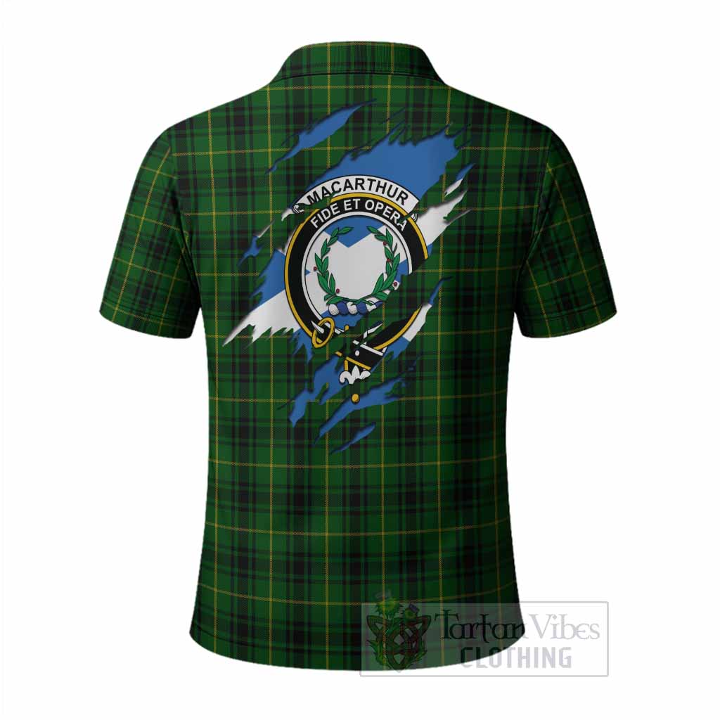 MacArthur (McArthur) Clan Crest In Me Tartan Polo Shirt Scotland Flag Style