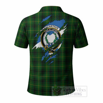MacArthur (McArthur) Clan Crest In Me Tartan Polo Shirt Scotland Flag Style