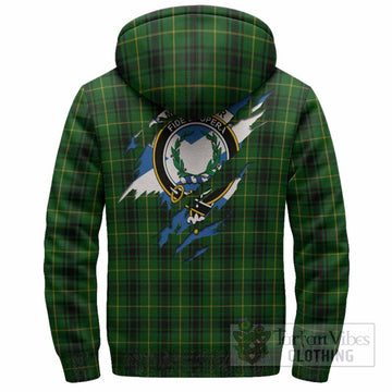 MacArthur (McArthur) Clan Crest In Me Tartan Sherpa Hoodie Scotland Flag Style