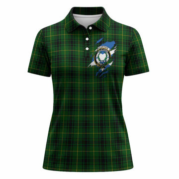 MacArthur (McArthur) Clan Crest In Me Tartan Women Polo Shirt Scotland Flag Style