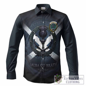 MacArthur (McArthur) Clan Crest Long Sleeve Button Shirts with Celtic Knot Thistle and Saltire
