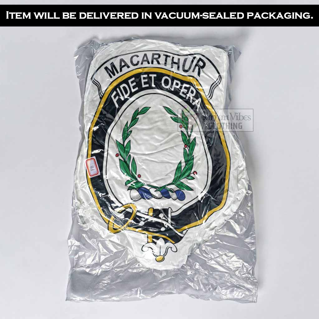 MacArthur (McArthur) Clan Crest Shaped Throw Pillow, Scottish Clan Badge Decorative Pillow