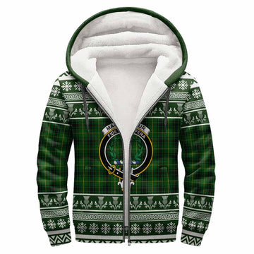 MacArthur (McArthur) Clan Tartan Christmas Fleece Hoodie with Family Crest