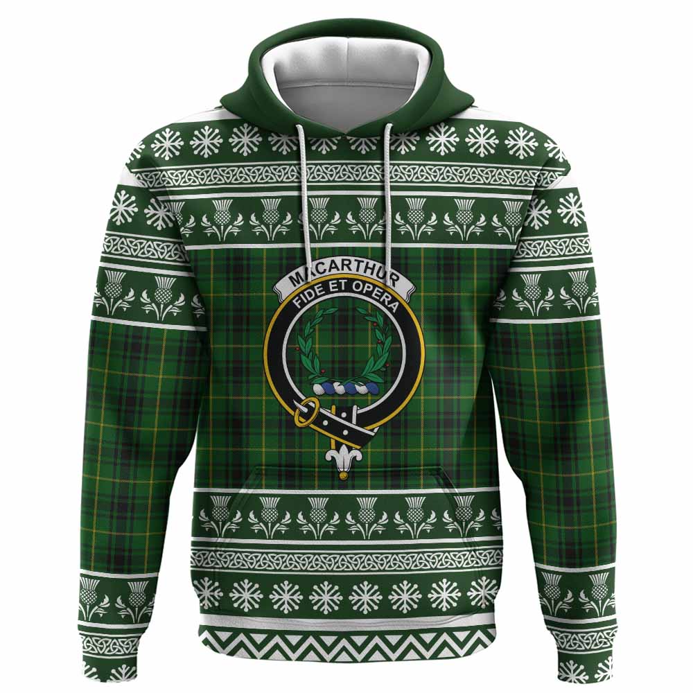 MacArthur (McArthur) Clan Tartan Christmas Hoodie with Family Crest - Tartan Vibes Clothing