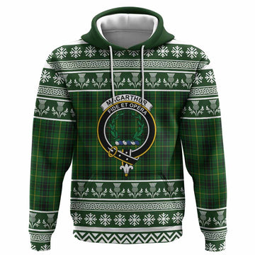 MacArthur (McArthur) Clan Tartan Christmas Hoodie with Family Crest