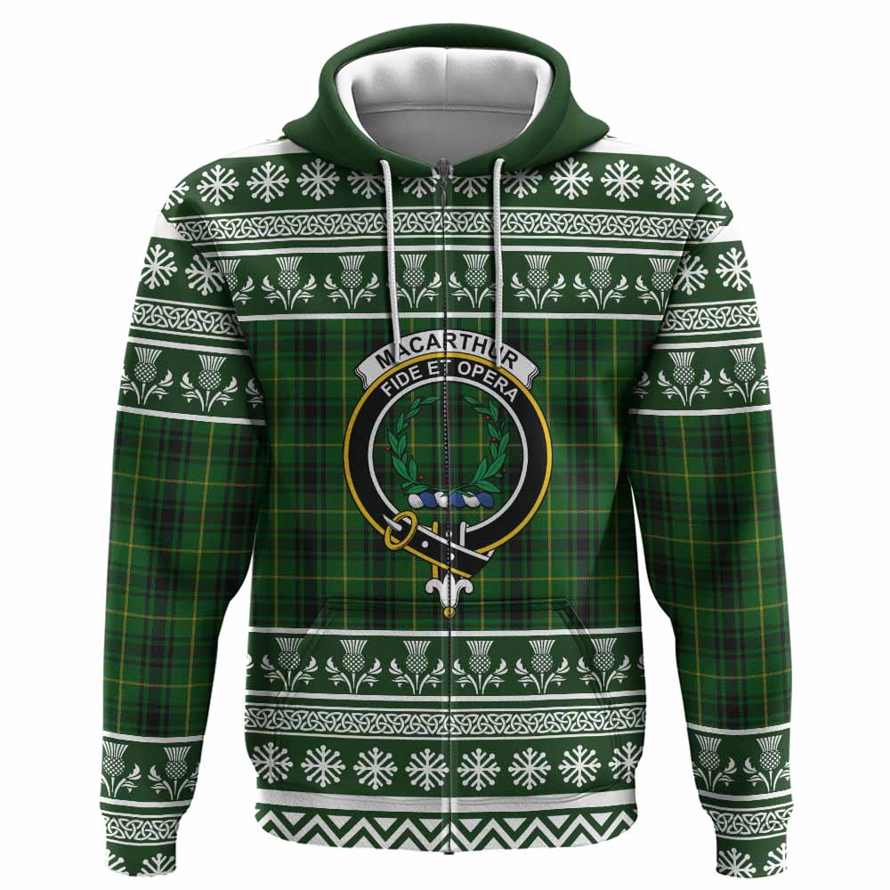 MacArthur (McArthur) Clan Tartan Christmas Hoodie with Family Crest - Tartan Vibes Clothing