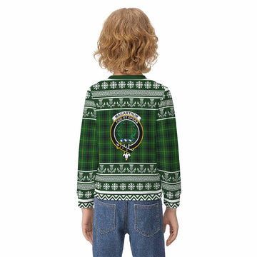 MacArthur (McArthur) Clan Tartan Christmas Kid Ugly Sweatshirt with Family Crest