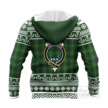 MacArthur (McArthur) Clan Tartan Christmas Knitted Hoodie with Family Crest
