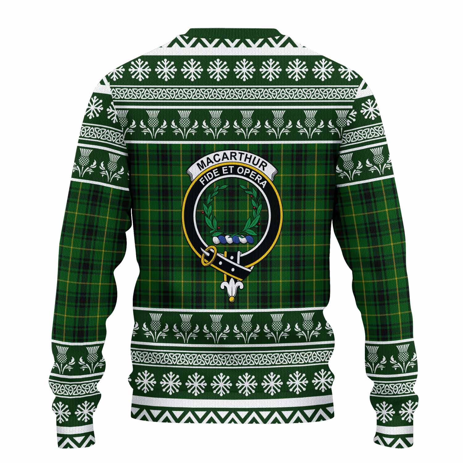 MacArthur (McArthur) Clan Tartan Christmas Ugly Sweater with Family Crest - Tartan Vibes Clothing