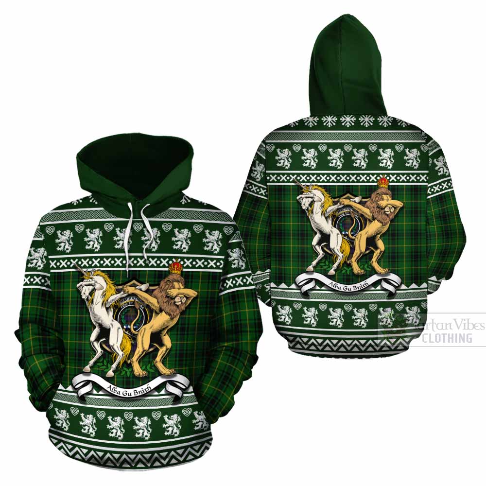 MacArthur (McArthur) Clan Tartan Crest Christmas Cotton Hoodie Coat of Arms Funny Style - Tartan Vibes Clothing