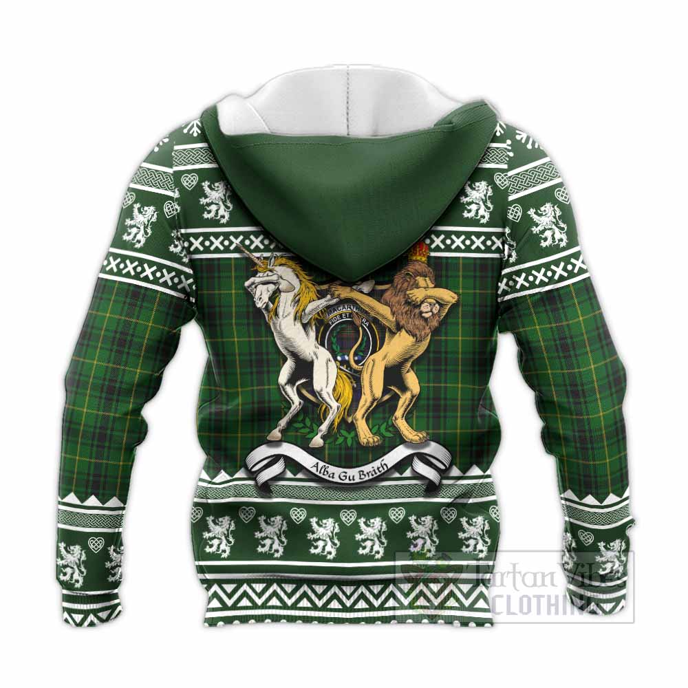 MacArthur (McArthur) Clan Tartan Crest Christmas Knitted Hoodie Coat of Arms Funny Style - Tartan Vibes Clothing